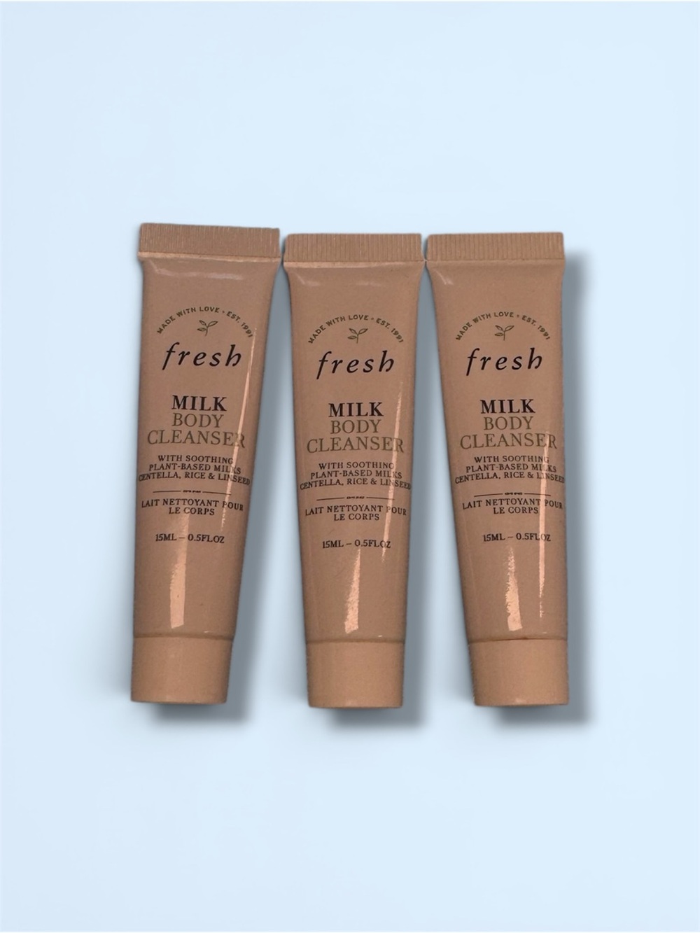 fresh Milk Body Cleanser Trio — Beige Travel Tubes 3ct